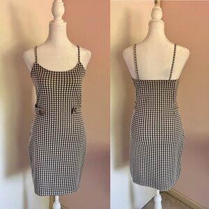 Gingham Button Waist Dress